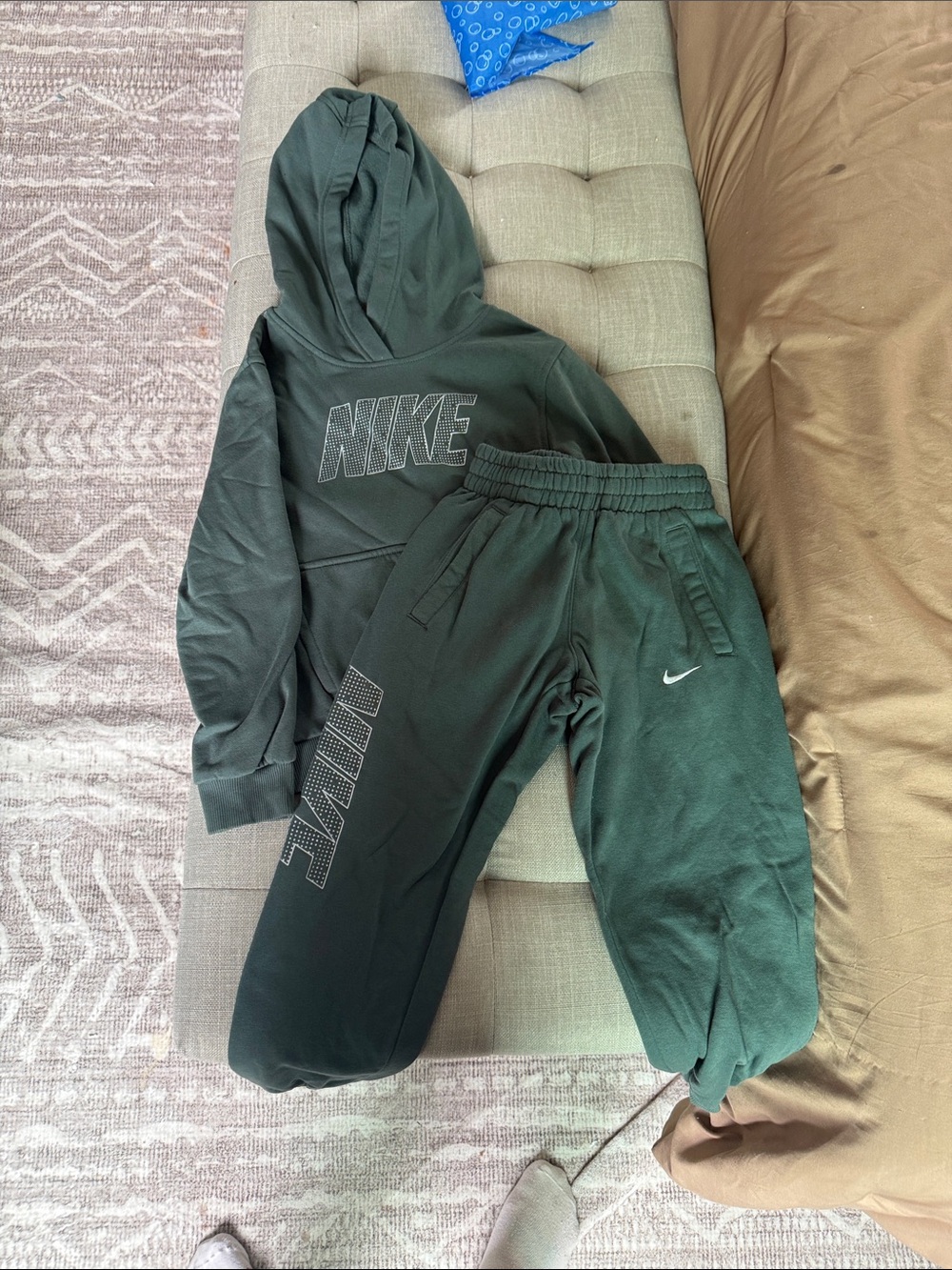 Nike Kids Dark Green Hoodie & Joggers Set - Green